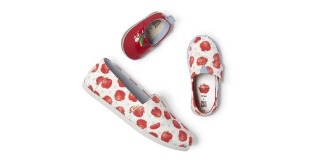 TOMS & Once Upon A Farm Team Up for an Apple-Themed Shoe Collection