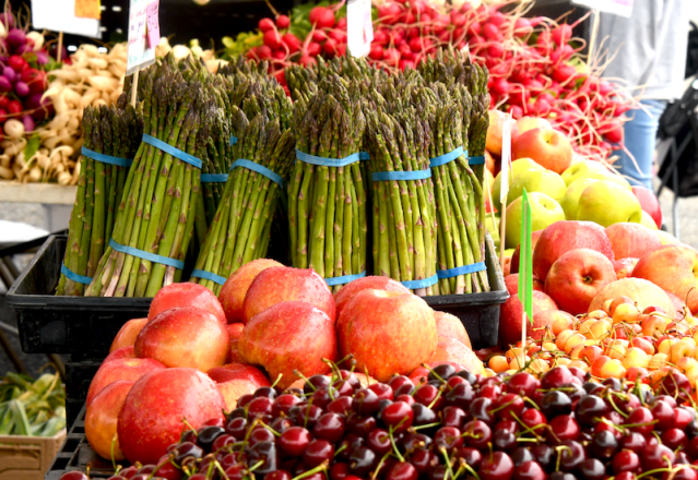 farmers market, fruits, vegetables, stand, fresh