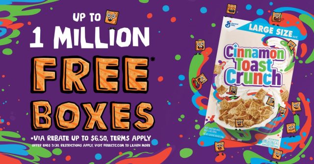 Cinnamon Toast Crunch Giving Away One Million Boxes of Cereal