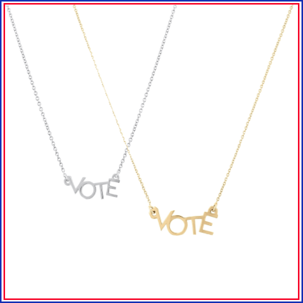 This VOTE Necklace Gives Back 35% of Sales to Charity