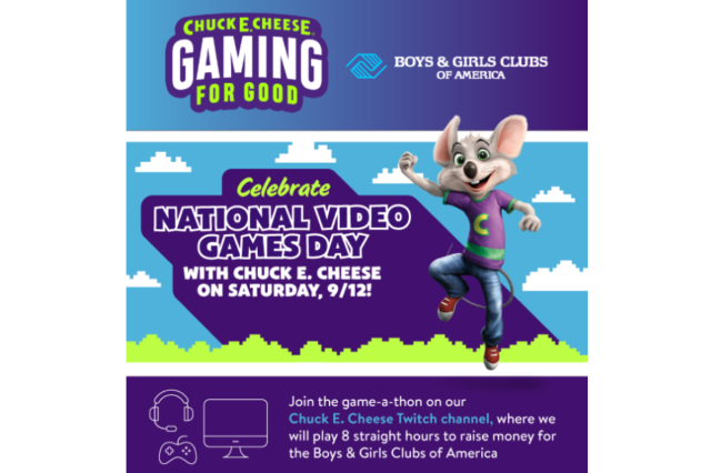Chuck E. Cheese Celebrates National Video Games Day In-Store & Online