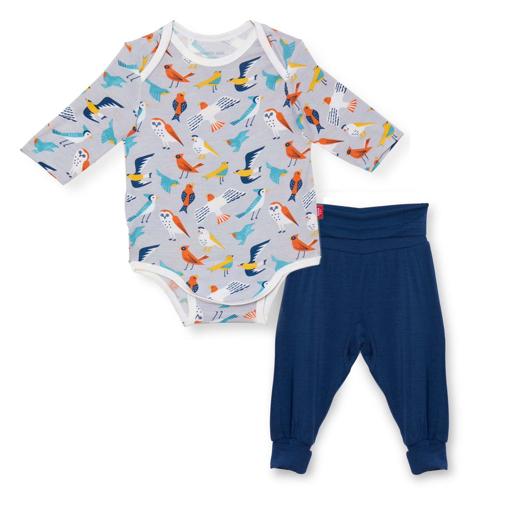 Hanomes Neugeborene Onesies Unisex 2 Stück Baby Kleidung Junge Mädchen Solid Button Bodysuit Strampler Langarm Tops Kordelzug Hosen Strick Outfit （60-100）