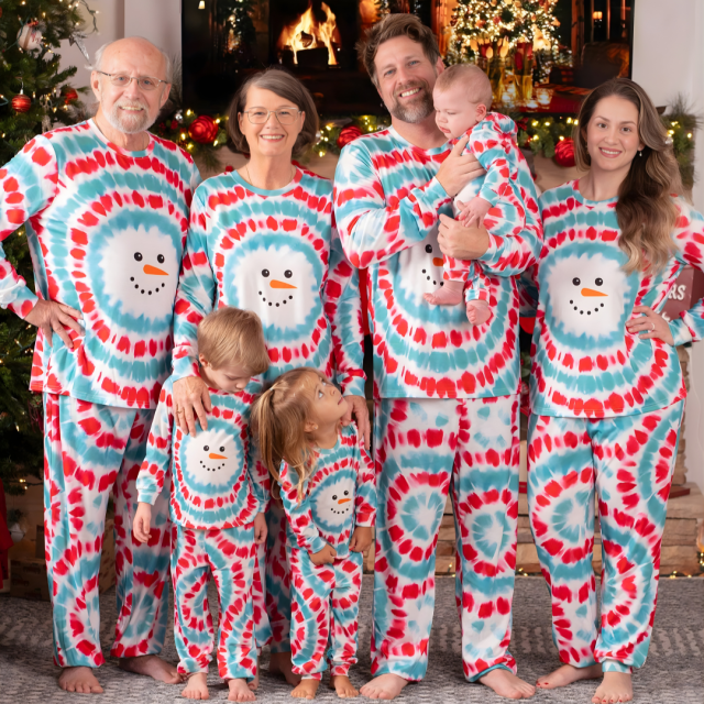 Family Matching Pajamas PatPat Tie Dye Snowmen