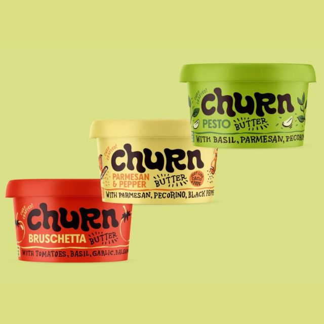 three craft butters in different tubs