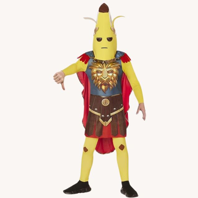 child wearing fortnite banana costume