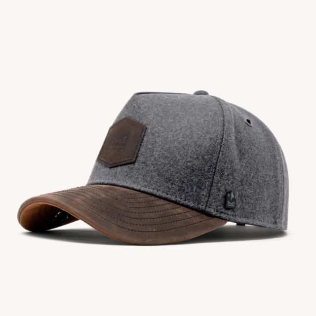 leather brimmed men's baseball cap