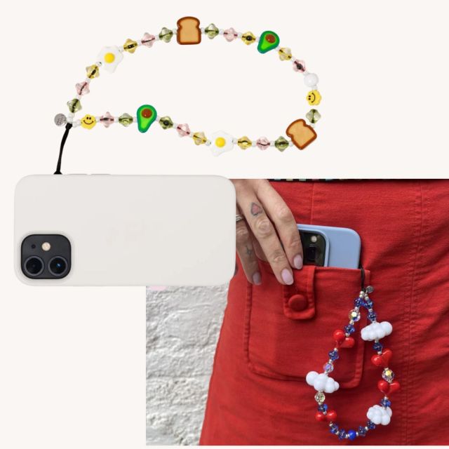 beaded cell phone charm