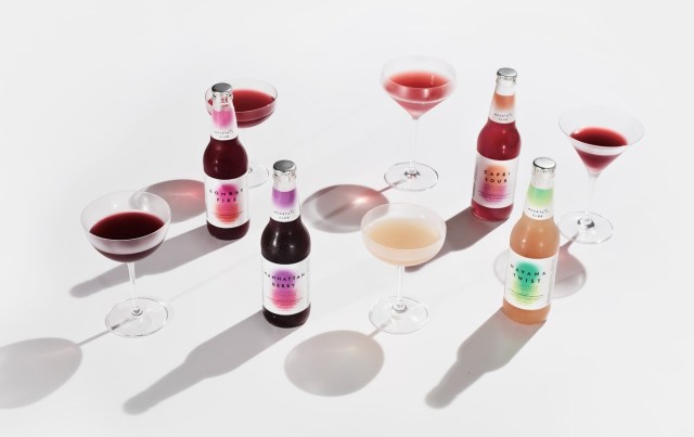 non-alcoholic beverages with wine glasses.