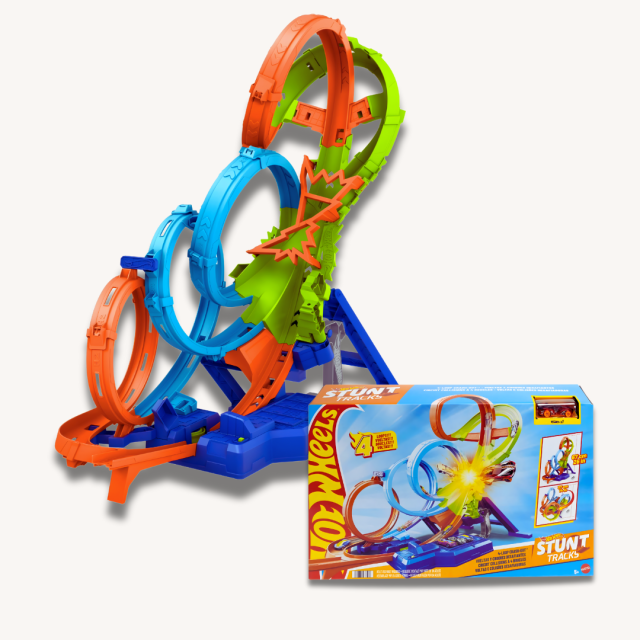 Black Friday Deals Cyber Monday Deals Hot Wheels Action 4-Loop Crash Out Track Set with Motorized Booster