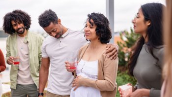 a couple getting useful baby shower gifts