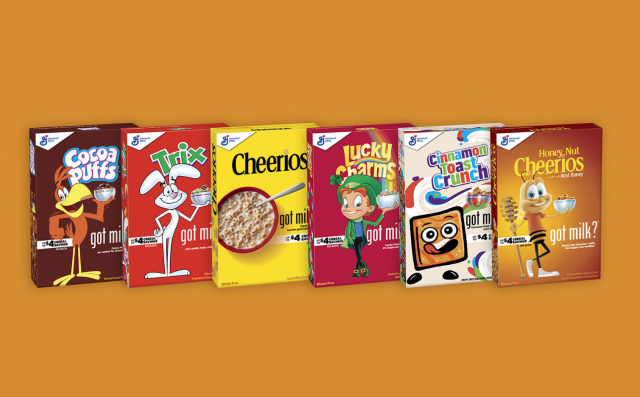 Lucky & the Trix Rabbit Show off Their Milk Mustaches on New Limited Edition Boxes