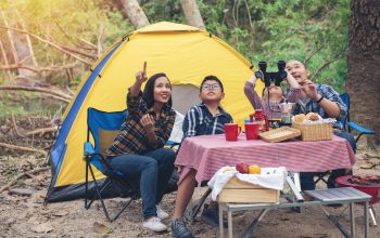 Family enjoys camping trip with best camping gear for families