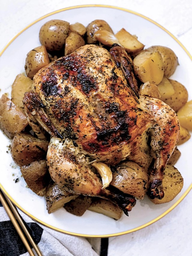 dutch oven roast chicken one-pot dinner recipe