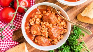 Homemade spaghettios are a fun high protein food for picky eaters