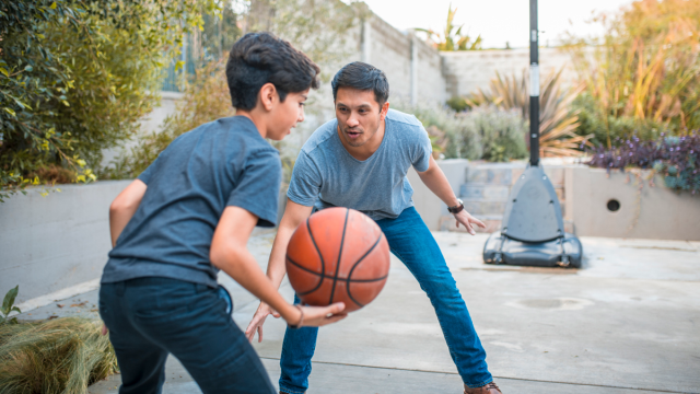 father-son-talk-playing-basketball