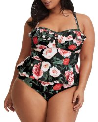 Amazon Bathing Suits Tutorutor Plus Size Peplum Tankini Top Floral Retro Swimsuit