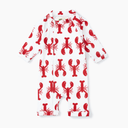 lobster print one-piece swimsuit for kids