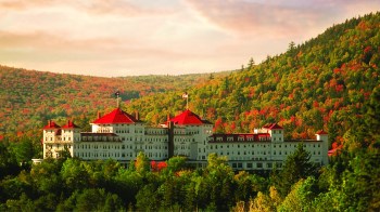 The Omni Mount Washington Resort surrounded by fall colors