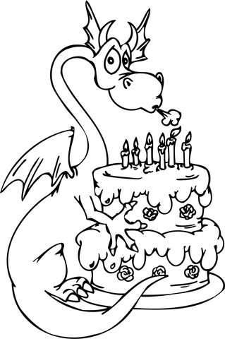 dragon birthday coloring page