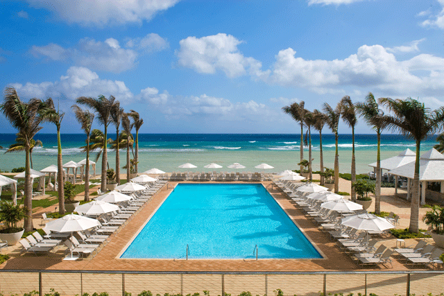 pool view at Hilton Rose Hall Jamaica all-inclusive for families