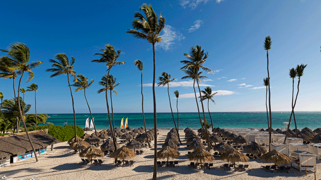 Beach view at Falcon's Resort by Melia Punta Cana all-inclusive for families