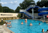 people in the pool at the Westin Stonebriar Resort, a family friendly hotel in dallas