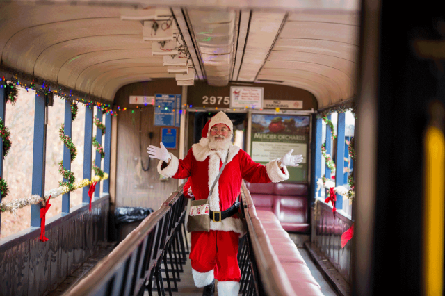 polar express train with santa christmas