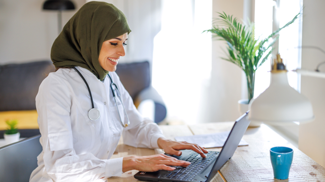 doctor offering telehealth medicine, a good online job from home
