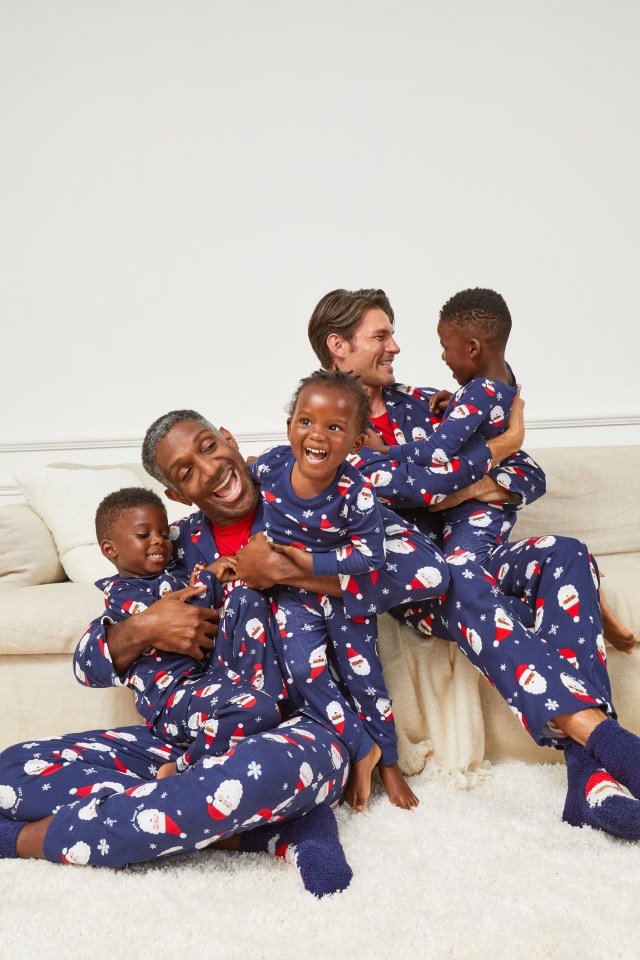 Printed Pajama Bottoms - Navy Father Christmas