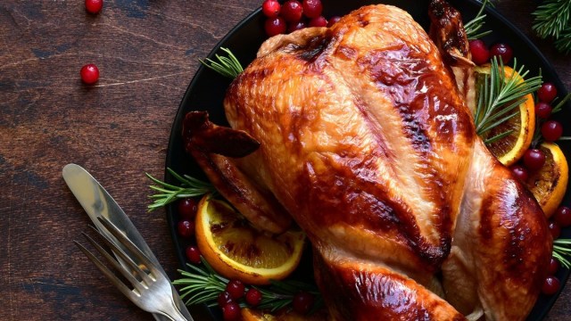 a whole turkey is part of thanksgiving dinner in seattle at salish lodge