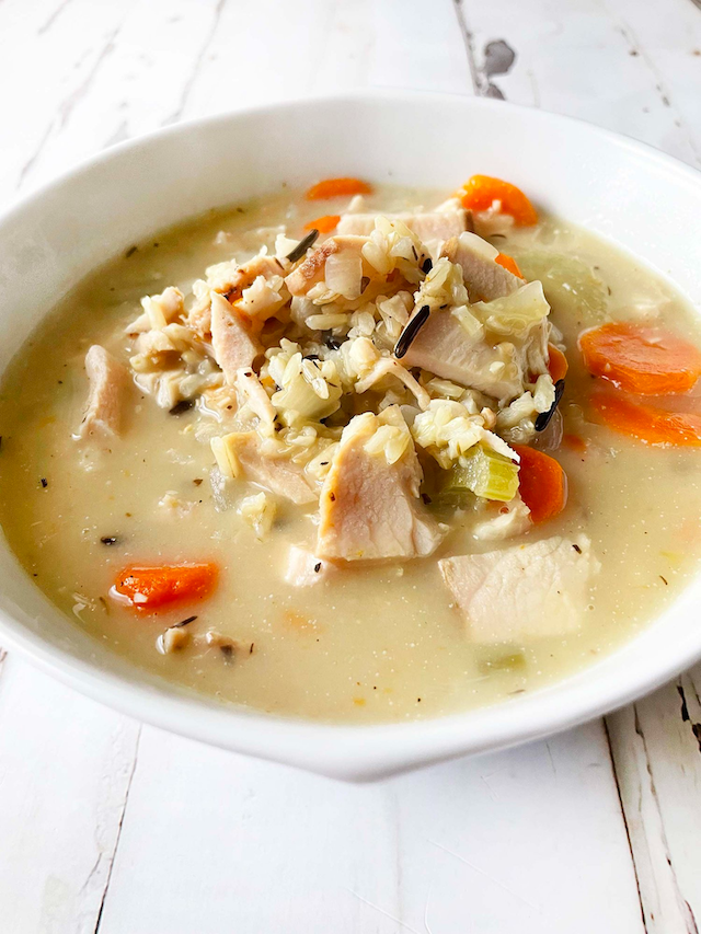 Turkey and wild rice soup is a great Thanksgiving leftover recipe