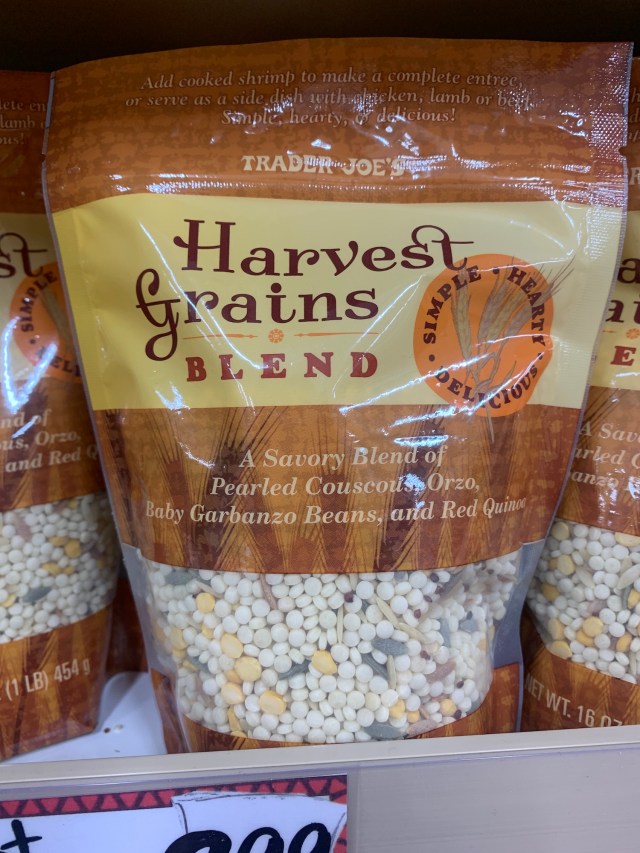 This harvest grain blend is a healthy Trader Joe's product.