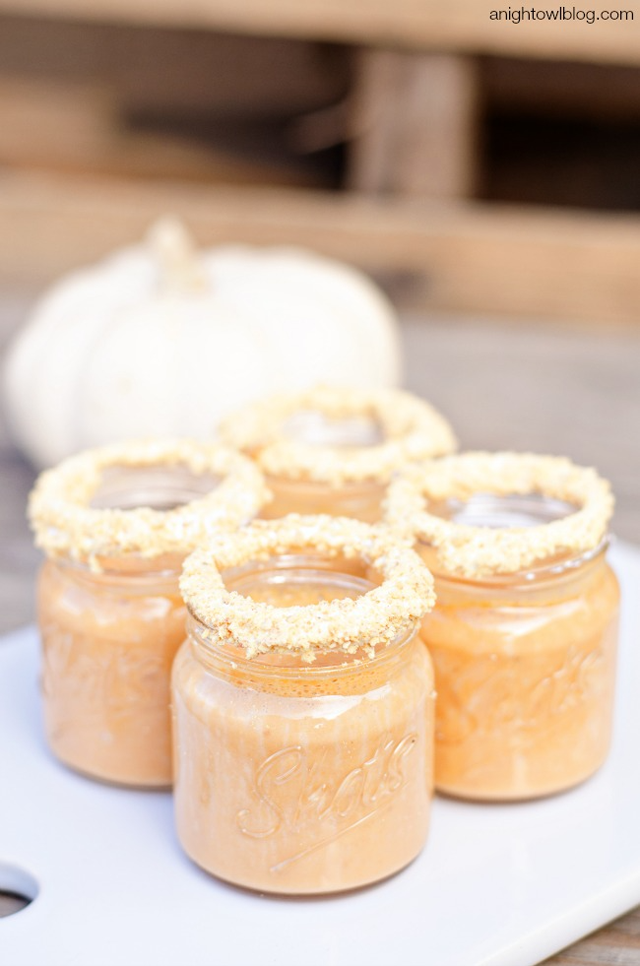 Pumpkin pie shooters are a fun holiday mocktail