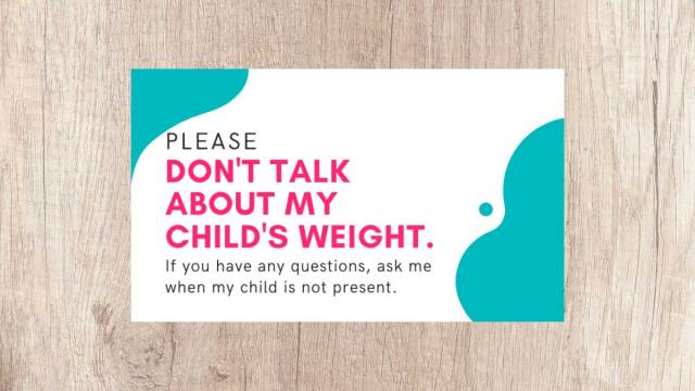 These Cards Let Doctors Know Not to Talk about Weight with Your Kids