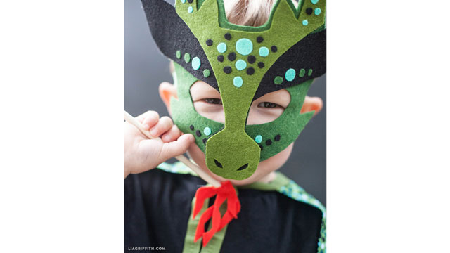 no-sew dragon craft mask for kids