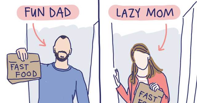 Artist Mom’s Comics Highlight the ‘Double Standards of Parenting’