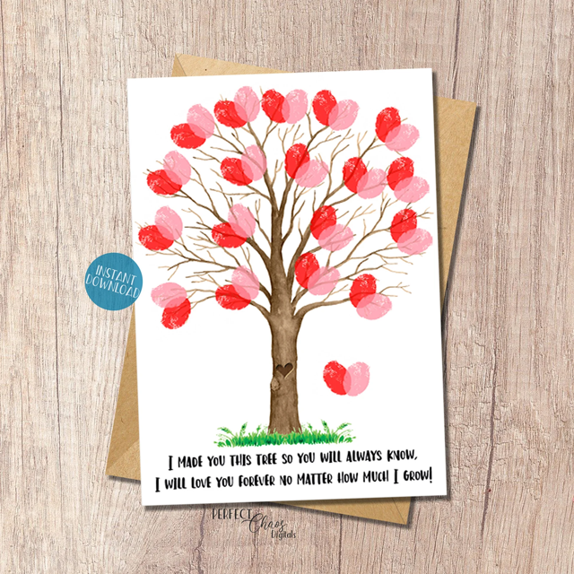 a cute fingerprint toddler valentine from Etsy