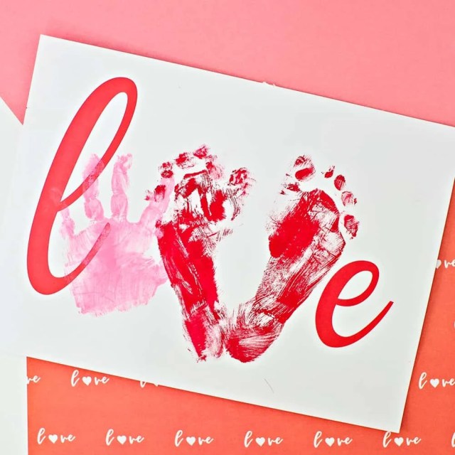 Handprint & Footprint Valentine's Day Cards to Make with Toddlers