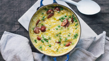 baked risotto is an easy one pot meal for families