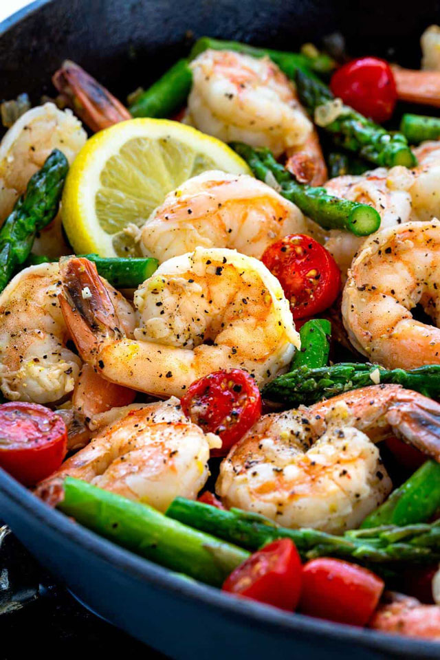 shrimp and asparagus iron skillet recipe