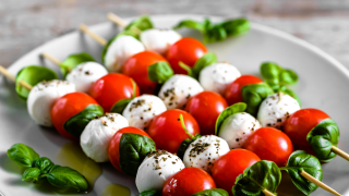 caprese skewers are an easy appetizer recipe