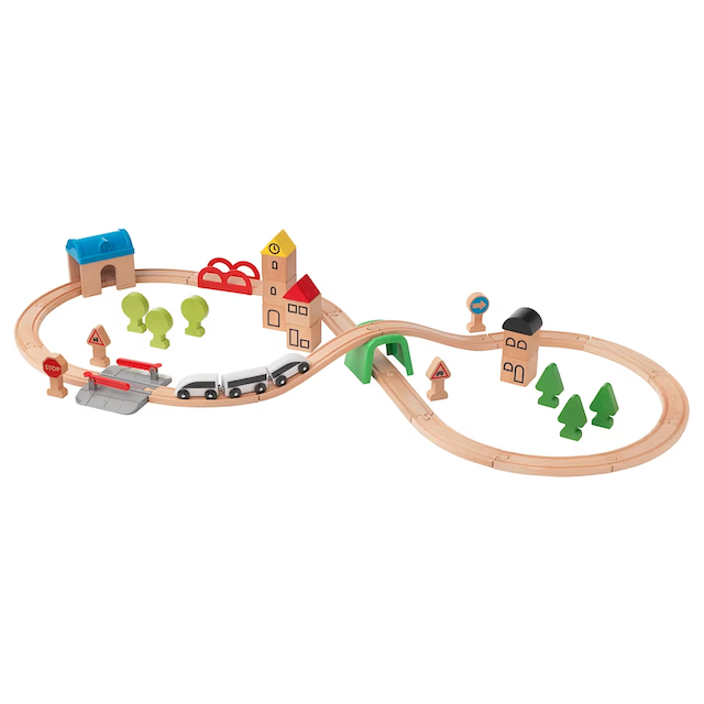 This wooden train set is one of the best IKEA products for families