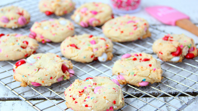 funfetti cake mix cookies are fun valentines day food