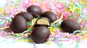 Homemade peanut butter eggs are a fun Easter treat for kids