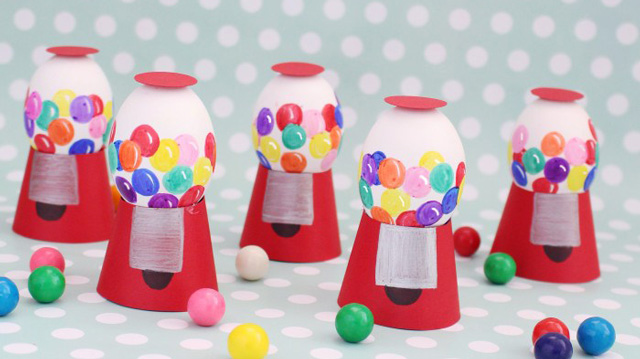 cute gumball eggs, Easter egg decorating ideas