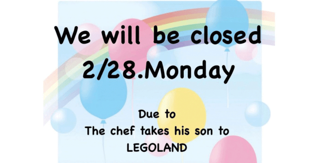 Restaurant Closes So Chef Can Take His Son to LEGOLAND, Sign Goes Viral