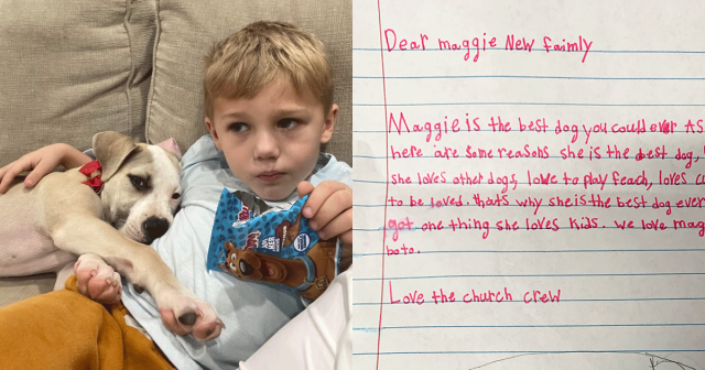 Boy Writes Sweet Letters about His Foster Dog to Pass On to Pup’s New Family