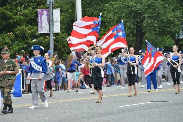 People marching in Memorial Day Parade