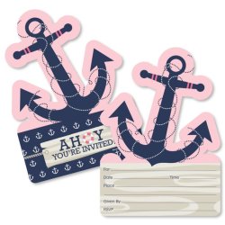 nautical anchor baby shower invitation