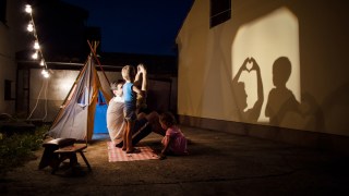 shadow puppets are a good backyard camping idea
